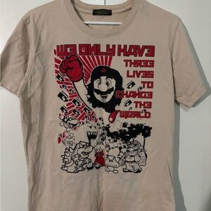 Super Mario Tan Graphic T-Shirt